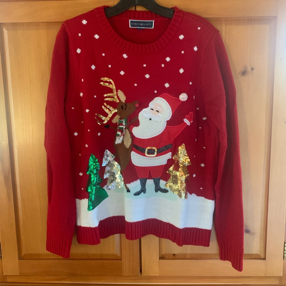 Karen Scott Red Christmas Sweater